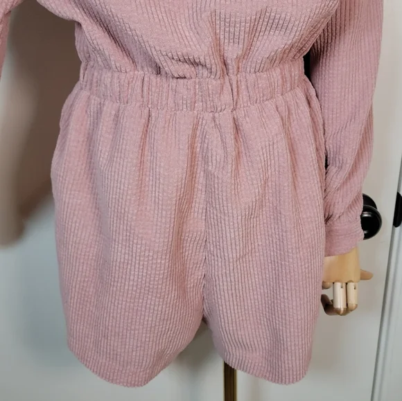 Solai The Label Dusty Pink Ribbed Romper Resort Wear Size Medium - Picture 7 of 10